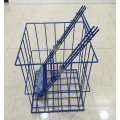 blue color counter top bottle display wire basket for supermarket with 4sides logo